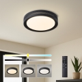 Brilagi - Candeeiro de teto LED regulável KREON LED/54W/230V 3000-6000K preto diâmetro 38 cm + comando remoto