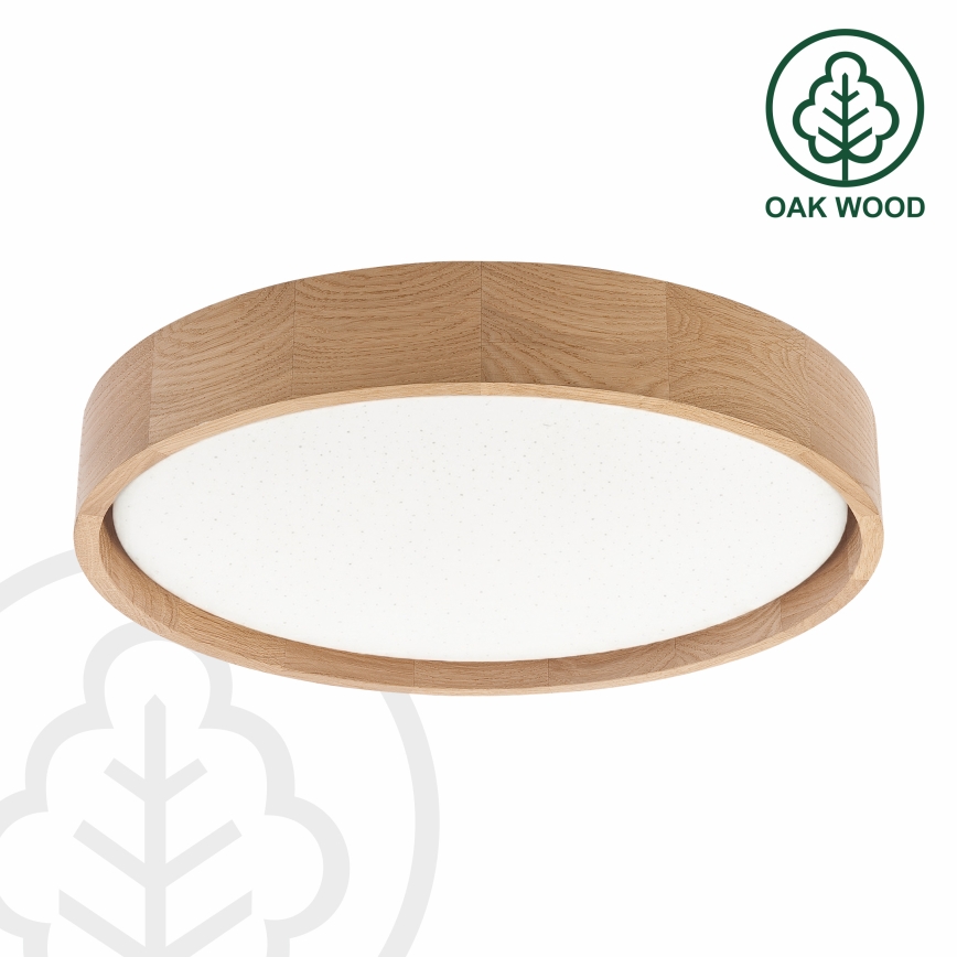 Brilagi - Luminária de teto LED dimerizável MANAROLA SMART STARS LED/24W/230V 3000–6000K Wi-Fi Tuya Beacon Ø 41 cm Carvalho + controlo remoto