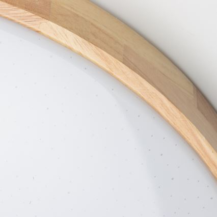 Brilagi - Luminária de teto LED dimerizável PINE LED/60W/230V, acabamento em madeira, diâmetro 52 cm, 3000-6500K + comando remoto