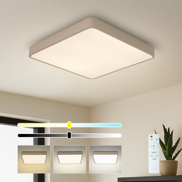 Brilagi - Candeeiro de teto LED regulável POOL LED/48W/230V 3000-6000K 50x50 cm bege + comando à distância