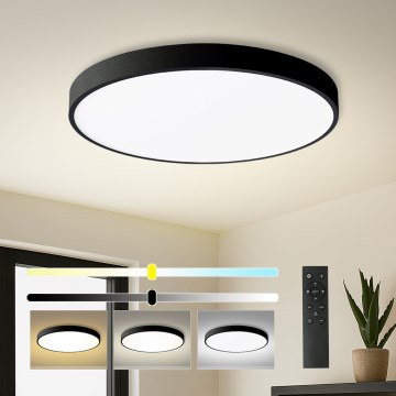 Brilagi - Candeeiro de teto LED regulável POOL SMART LED/100W/230V 3000-6000K Ø 80 cm Wi-Fi Tuya preto + comando remoto