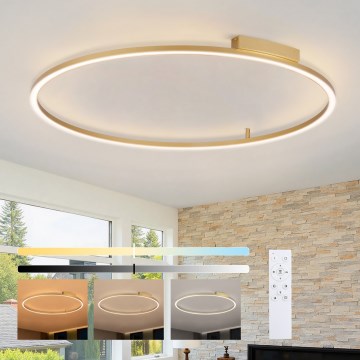 Brilagi - Candeeiro de teto LED regulável PORTOFINO LED/85W/230V 3000-6000K Ø 120 cm dourado + controlo remoto