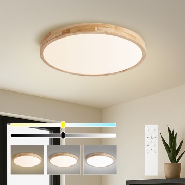 Brilagi - Candeeiro de teto LED regulável WOODLINE LED/72W/230V 3000-6000K carvalho, Ø 60 cm + comando remoto