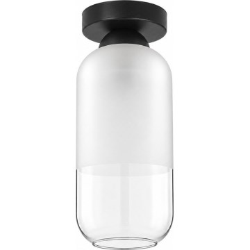 BRILAGI - Candeeiro de teto LED RETRO GLASS 1xE27/60W/230V Ø 14 cm preto/branco
