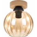 BRILAGI - Candeeiro de teto LED RETRO GLASS 1xE27/60W/230V Ø 18 cm carvalho/bege fumado