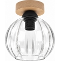 BRILAGI - Candeeiro de teto LED RETRO GLASS 1xE27/60W/230V Ø 18 cm carvalho/transparente
