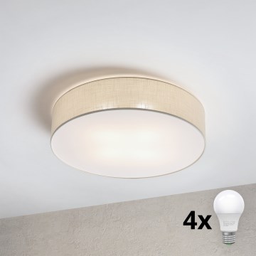 Brilagi - Candeeiro de teto LED SIRIJA 4xE27/60W/230V Ø 60 cm cor creme