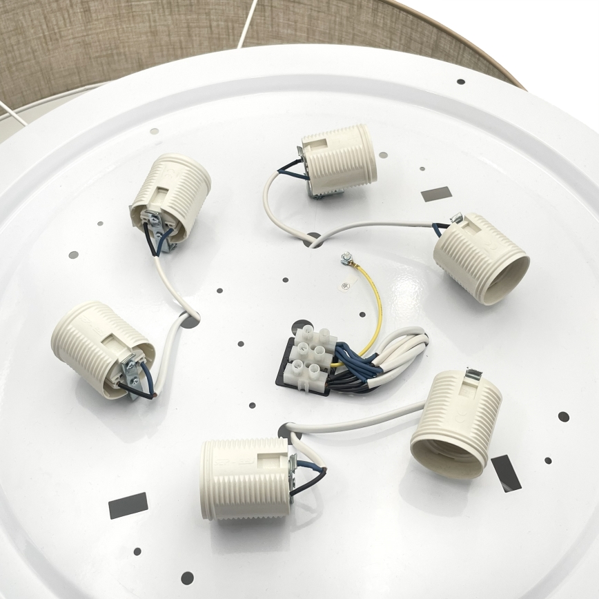 Brilagi - Candeeiro de teto LED SIRIJA 6xE27/60W/230V diâmetro 80 cm bege