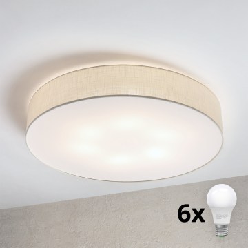 Brilagi - Candeeiro de teto LED SIRIJA 6xE27/60W/230V Ø 80 cm creme