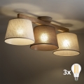 BRILAGI - Candeeiro de teto LED sobreposto LATTE 3xE27/15W/230V pinho/misto