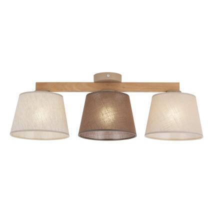 BRILAGI - Candeeiro de teto LED sobreposto LATTE 3xE27/15W/230V pinho/misto