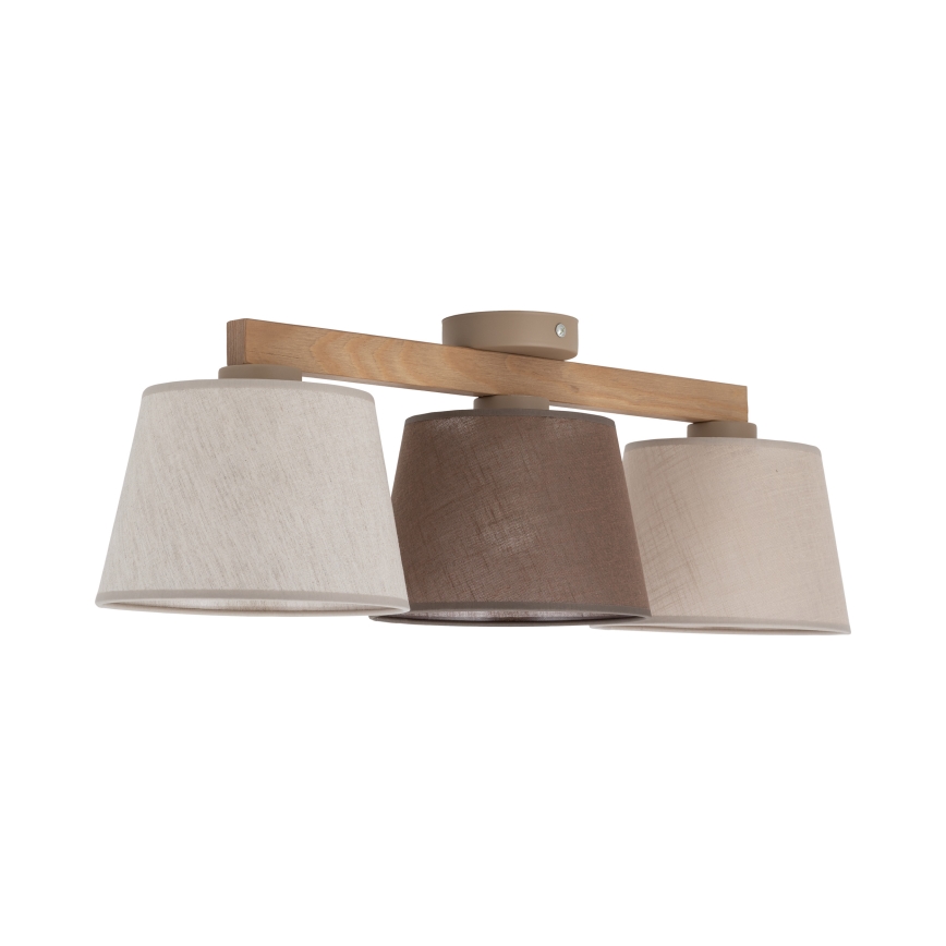 BRILAGI - Candeeiro de teto LED sobreposto LATTE 3xE27/15W/230V pinho/misto