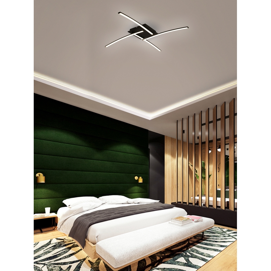 Brilagi - Luminária de Teto LED STRIPES LED/32W/230V 69x69 cm preto