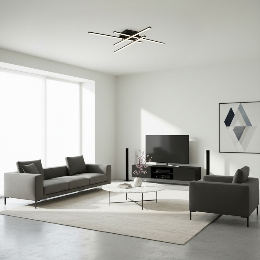 Brilagi - Plafon STRIPES LED/37W/230V 68x68 cm preto