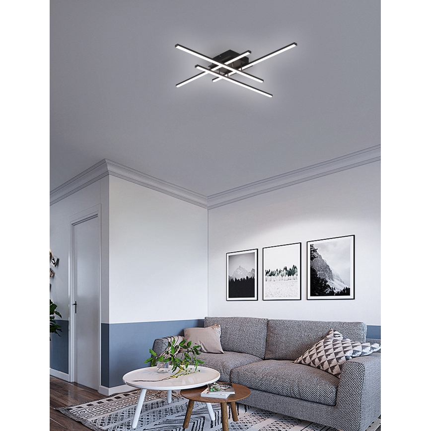 Brilagi - Plafon STRIPES LED/37W/230V 68x68 cm preto