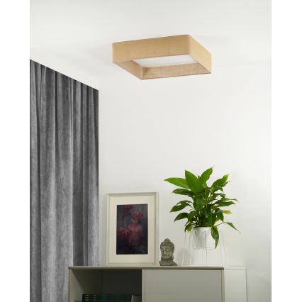 Brilagi - Candeeiro de tecto LED VELVET SQUARE LED/24W/230V 43x43 cm castanho