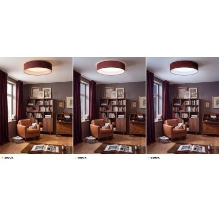 Brilagi - Plafon LED VELVET VARI LED/24W/230V 3000/4000/6500K Ø 45 cm vinho