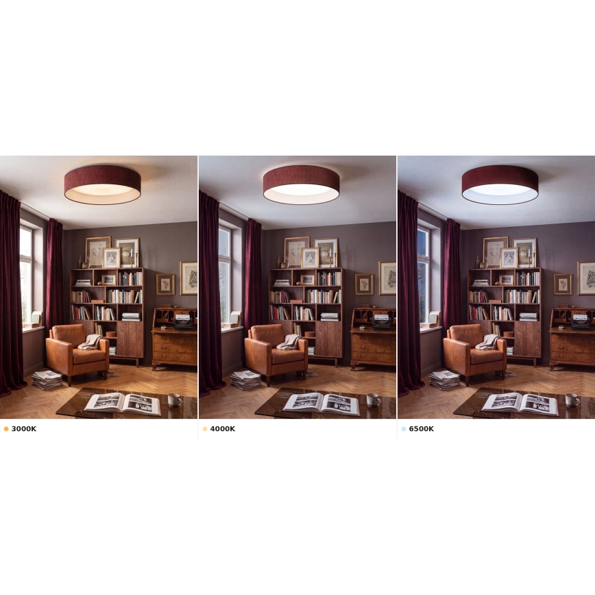 Brilagi - Plafon LED VELVET VARI LED/24W/230V 3000/4000/6500K Ø 45 cm vinho