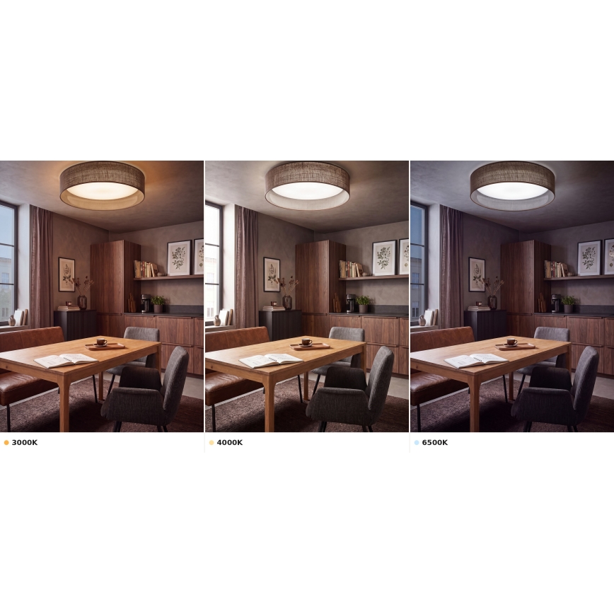 Brilagi - Candeeiro de Teto LED VELVET VARI LED/24W/230V 3000/4000/6500K diâmetro 45 cm castanho