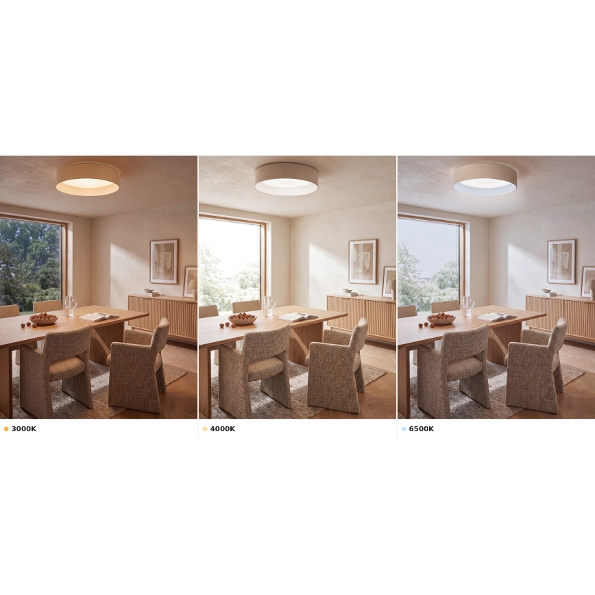 Brilagi - Candeeiro de tecto LED VELVET VARI LED/24W/230V 3000/4000/6500K diâmetro 45 cm creme