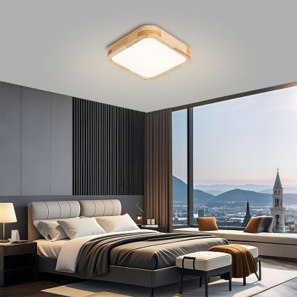 BRILAGI - Candeeiro de tecto LED WOODLINE SQUARE LED/32W/230V 3000/4000/6000K carvalho 30x30 cm