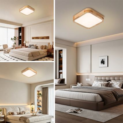 BRILAGI - Candeeiro de tecto LED WOODLINE SQUARE LED/32W/230V 3000/4000/6000K carvalho 30x30 cm