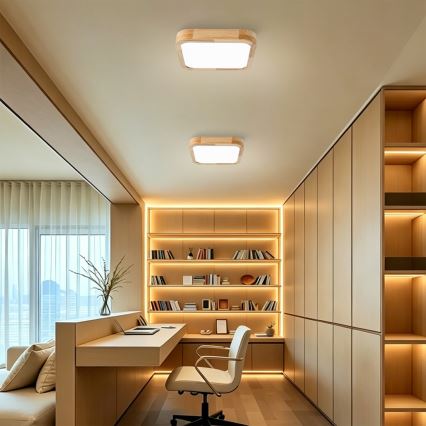 BRILAGI - Candeeiro de tecto LED WOODLINE SQUARE LED/32W/230V 3000/4000/6000K carvalho 30x30 cm