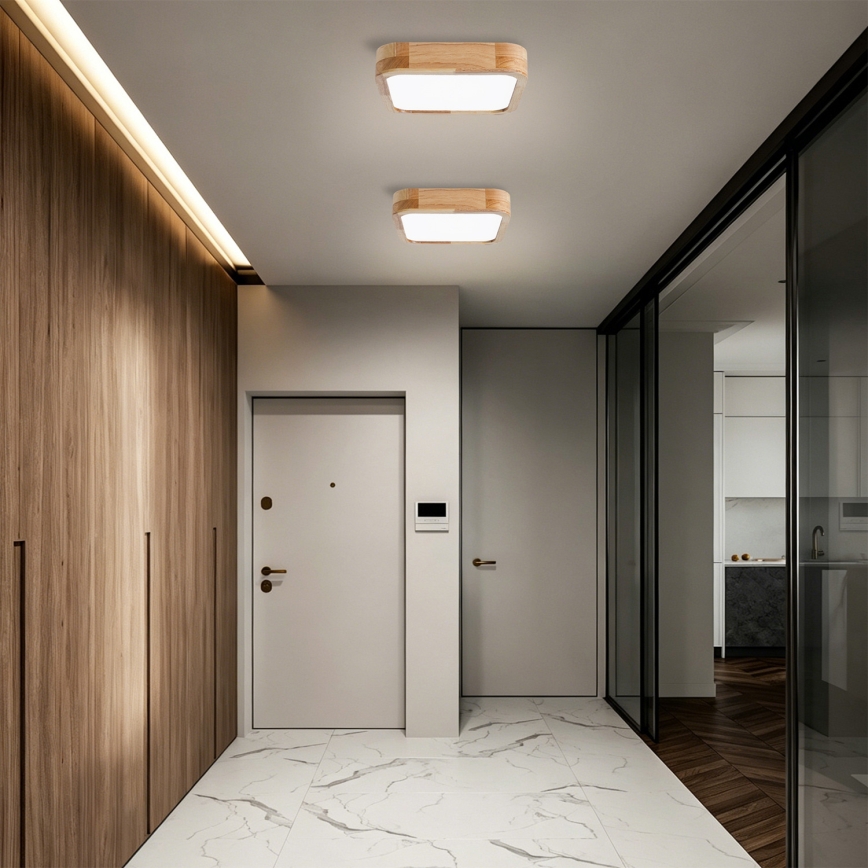 BRILAGI - Candeeiro de tecto LED WOODLINE SQUARE LED/32W/230V 3000/4000/6000K carvalho 30x30 cm