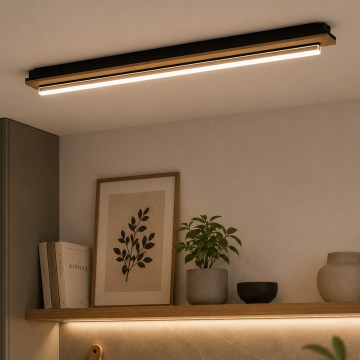 Brilagi - Candeeiro de teto LED WOODY FLAT/25W/230V 118 cm carvalho/preto