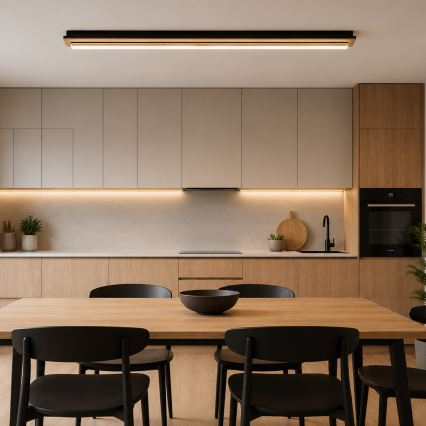 Brilagi - Candeeiro de teto LED WOODY FLAT/25W/230V 118 cm carvalho/preto