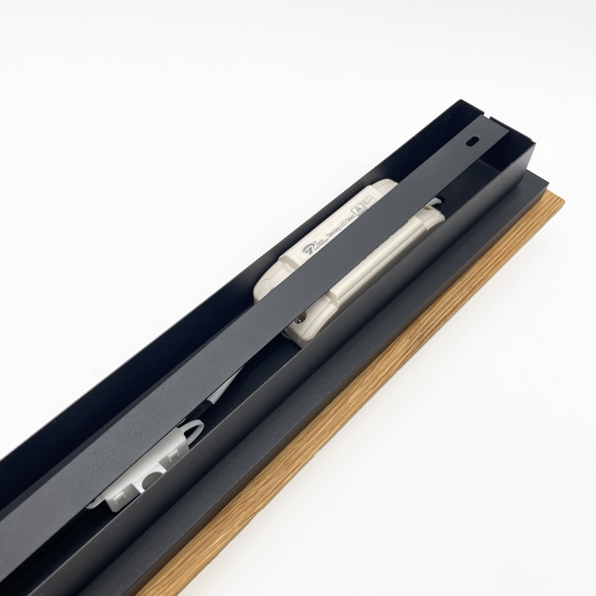 Brilagi - Candeeiro de teto LED WOODY FLAT/25W/230V 118 cm carvalho/preto