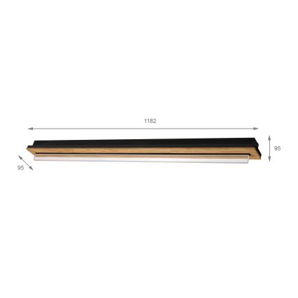 Brilagi - Candeeiro de teto LED WOODY FLAT/25W/230V 118 cm carvalho/preto
