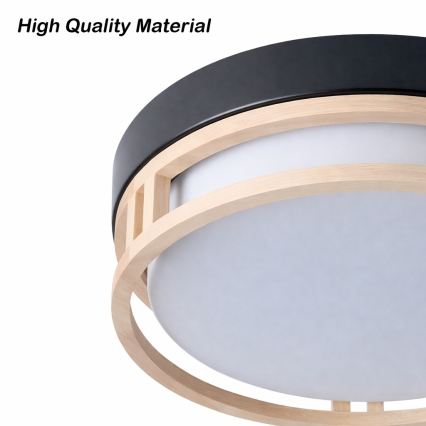 Brilagi - Candeeiro de teto ORINO 2xE27/40W/230V Ø 27 cm preto/carvalho
