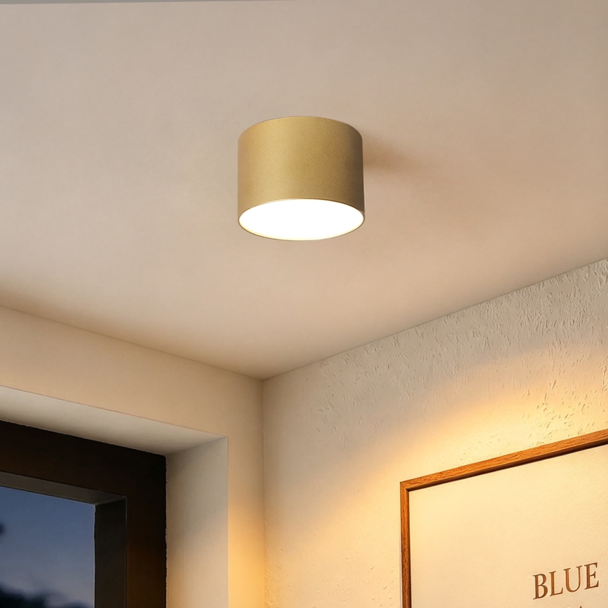 BRILAGI - Candeeiro de tecto para casa de banho FORIS LED/9W/230V Ø 9 cm dourado IP44 CRI 90