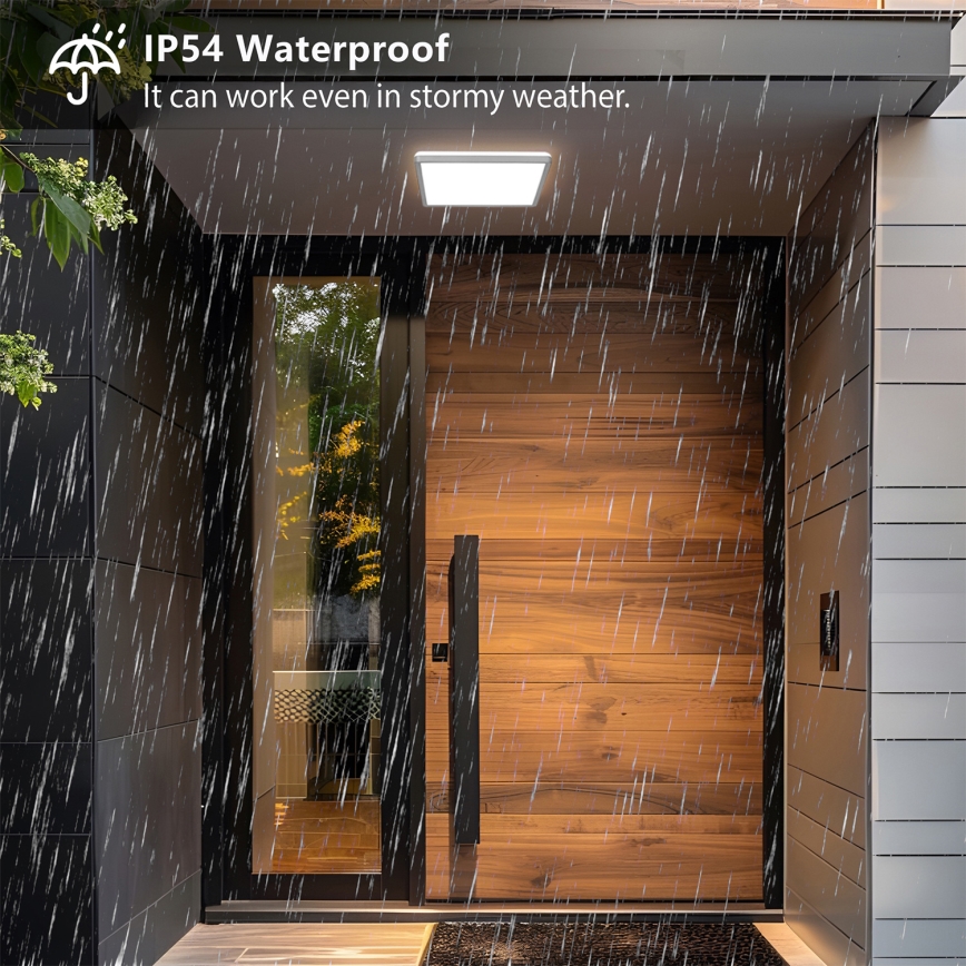 Brilagi - Candeeiro de tecto para casa de banho ULTRA FINO LED/24W/230V 42x42 cm prateado IP54