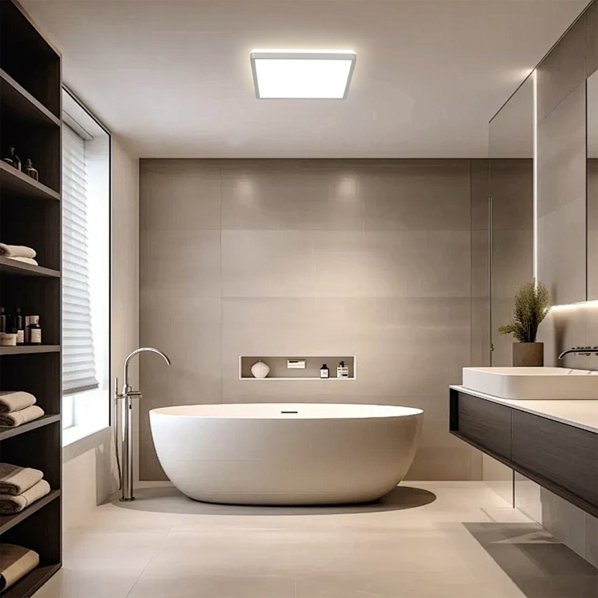 Brilagi - Candeeiro de tecto para casa de banho ULTRA FINO LED/24W/230V 42x42 cm prateado IP54