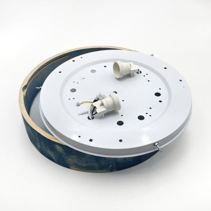 Brilagi - Candeeiro de teto PINO 2xE27/15W/230V pinho/azul Ø 37,5 cm