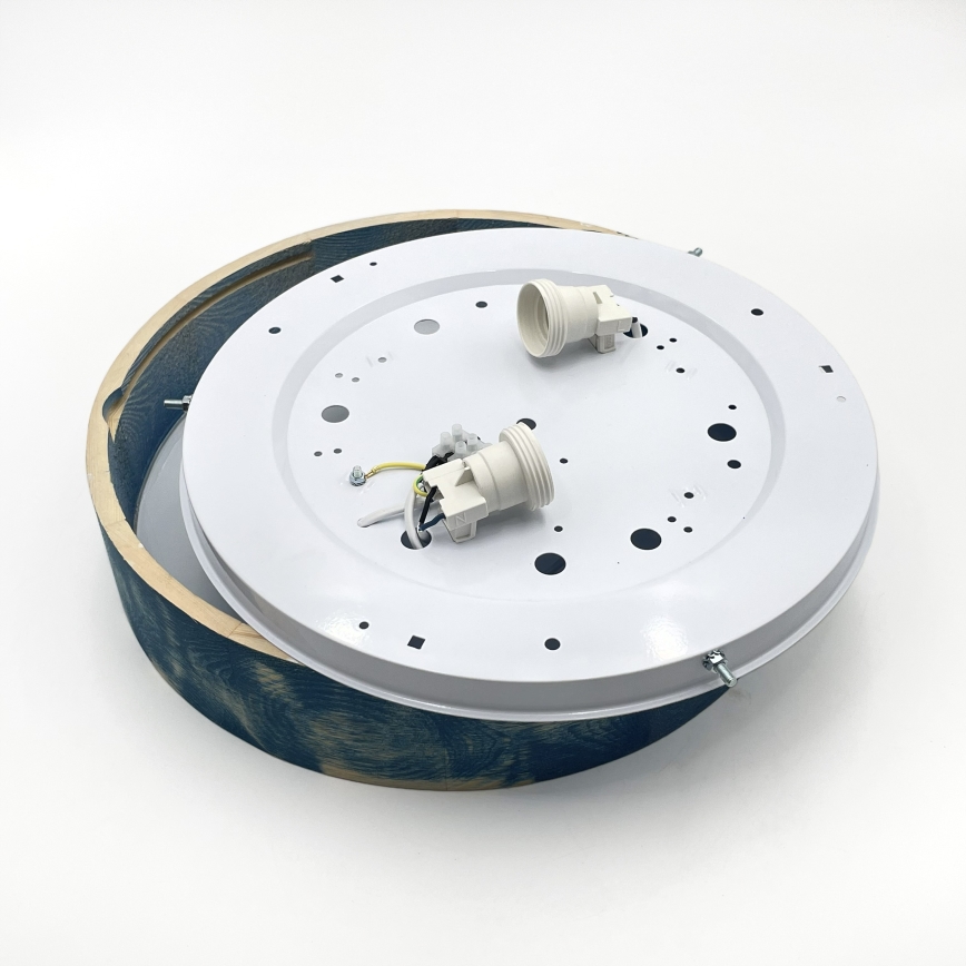 Brilagi - Candeeiro de teto PINO 2xE27/15W/230V pinho/azul Ø 37,5 cm