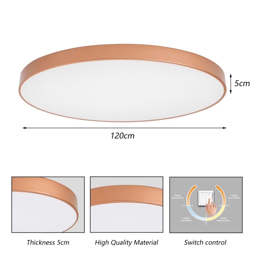 BRILAGI - Luminária de teto LED POOL LED/180W/230V 3000/4000/6000K diâmetro 120 cm cobre