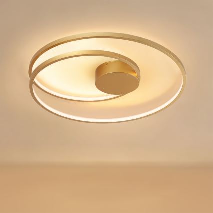 Brilagi - Candeeiro de teto LED dimerizável TWISTER LED/75W/230V 3000-6000K Ø 70 cm dourado + comando à distância