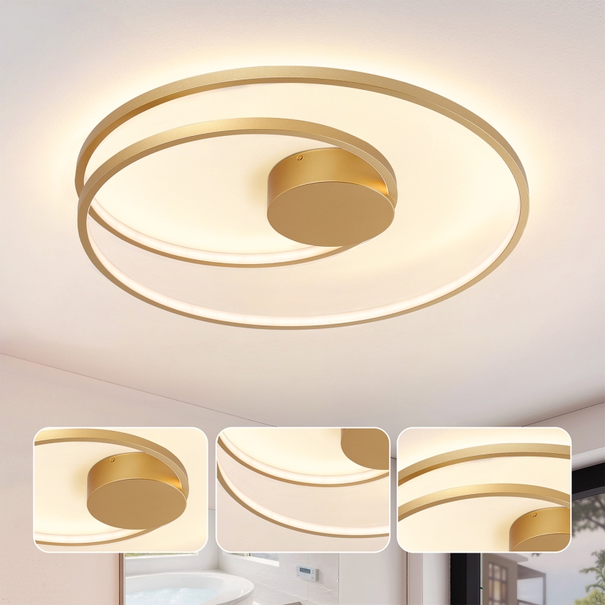 Brilagi - Candeeiro de teto LED dimerizável TWISTER LED/75W/230V 3000-6000K Ø 70 cm dourado + comando à distância