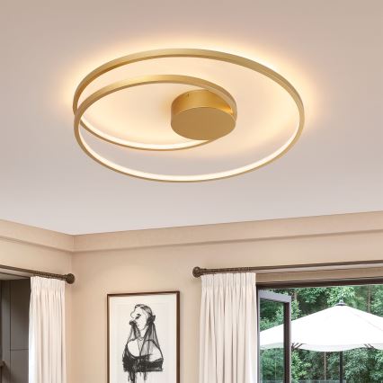 Brilagi - Candeeiro de teto LED dimerizável TWISTER LED/75W/230V 3000-6000K Ø 70 cm dourado + comando à distância