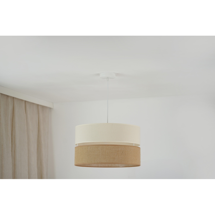 Brilagi - Candeeiro de teto suspenso ROYAL YUTE 1xE27/15W/230V diâmetro 40 cm bege/crème