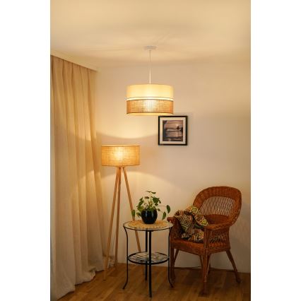 Brilagi - Candeeiro de teto suspenso ROYAL YUTE 1xE27/15W/230V diâmetro 40 cm bege/crème