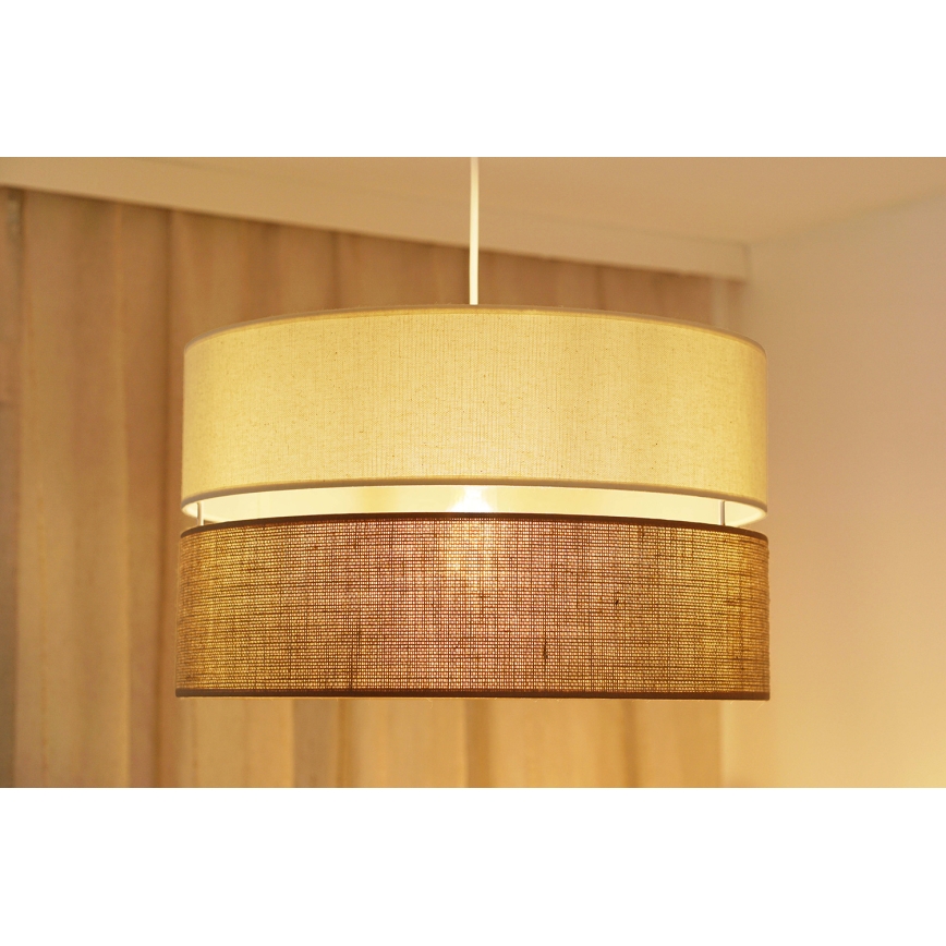 Brilagi - Candeeiro de teto suspenso ROYAL YUTE 1xE27/15W/230V diâmetro 40 cm bege/crème