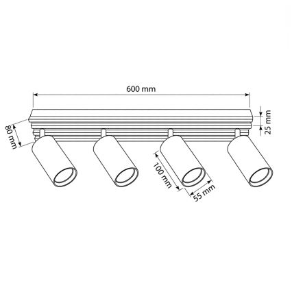 Brilagi - Candeeiro de teto SELE WOOD 4xGU10/30W/230V branco/madeira