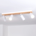 Brilagi - Candeeiro de teto SELE WOOD ACOUSTIC 4xGU10/30W/230V branco/madeira