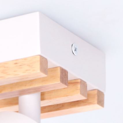 Brilagi - Candeeiro de teto SELE WOOD ACOUSTIC 4xGU10/30W/230V branco/madeira