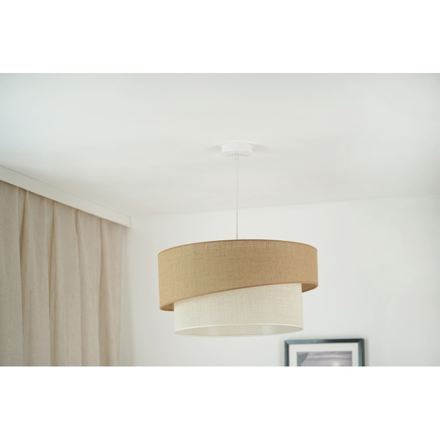 Brilagi - Candeeiro de teto suspenso SHINE 1xE27/15W/230V diâmetro 50 cm bege/creme