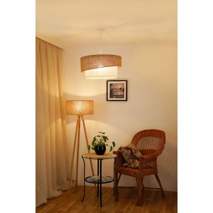 Brilagi - Candeeiro de teto suspenso SHINE 1xE27/15W/230V diâmetro 50 cm bege/creme